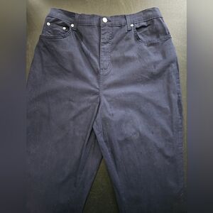 NWOT - Denim & Co Cotton Stretch w Waist Stretch Navy Play Pants - Size TL